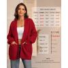 imageATHMILE Oversized Cardigan Sweaters for Women Fall Outfits Chunky Knit Open Front Sweater with PocketsRed