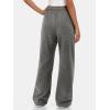 imageATHMILE Womens Wide Leg Sweatpants High Waisted Baggy Interior Drawstring Joggers Straight Leg Sweat Pants with PocketsDark Grey