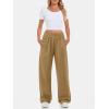 imageATHMILE Womens Wide Leg Sweatpants High Waisted Baggy Interior Drawstring Joggers Straight Leg Sweat Pants with PocketsDark Khaki