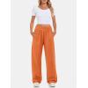 imageATHMILE Womens Wide Leg Sweatpants High Waisted Baggy Interior Drawstring Joggers Straight Leg Sweat Pants with PocketsOrange