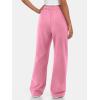 imageATHMILE Womens Wide Leg Sweatpants High Waisted Baggy Interior Drawstring Joggers Straight Leg Sweat Pants with PocketsPink