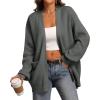 imageATHMILE Oversized Cardigan Sweaters for Women Fall Outfits Chunky Knit Open Front Sweater with PocketsDark Grey