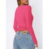 imageATHMILE Womens Basic TShirts Going Out Crop Tops Tight Slim Fit Cute Teen Girls Short SleeveLong Sleeve Y2k Clothes2neon Pink