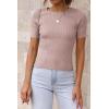 imageATHMILE Womens Ribbed Knit T Shirt Casual Crewneck Tops Short SleeveLong Sleeve Sweaters Slim Fit Basic TeesDarkpinkshort Sleeve