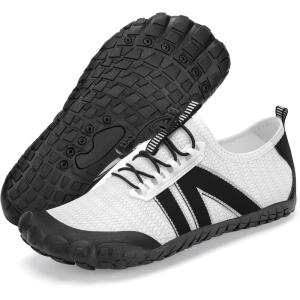 imageBarefoot Water Shoes Women Men Adult Hiking Swim Beach River Pool Hike Guarding Shoes Aqua Socks Protective Comfort Wide Toe Box Width Rock Climbing Vacation Outdoor 2025 NewWhite Black018