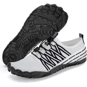 imageBarefoot Water Shoes Women Men Adult Hiking Swim Beach River Pool Hike Guarding Shoes Aqua Socks Protective Comfort Wide Toe Box Width Rock Climbing Vacation Outdoor 2025 NewWhite Black035