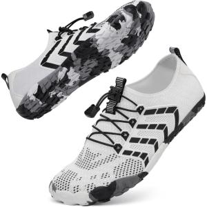 imageBarefoot Water Shoes Women Men Adult Hiking Swim Beach River Pool Hike Guarding Shoes Aqua Socks Protective Comfort Wide Toe Box Width Rock Climbing Vacation Outdoor 2025 NewWhite Black021