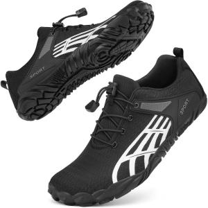 imageBarefoot Water Shoes Women Men Adult Hiking Swim Beach River Pool Hike Guarding Shoes Aqua Socks Protective Comfort Wide Toe Box Width Rock Climbing Vacation Outdoor 2025 NewBlack037