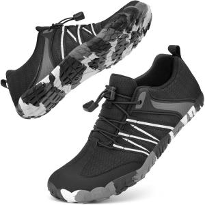 imageBarefoot Water Shoes Women Men Adult Hiking Swim Beach River Pool Hike Guarding Shoes Aqua Socks Protective Comfort Wide Toe Box Width Rock Climbing Vacation Outdoor 2025 NewBlack033