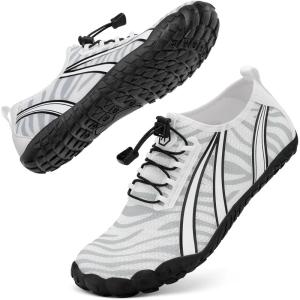 imageBarefoot Water Shoes Women Men Adult Hiking Swim Beach River Pool Hike Guarding Shoes Aqua Socks Protective Comfort Wide Toe Box Width Rock Climbing Vacation Outdoor 2025 NewWhite Black022