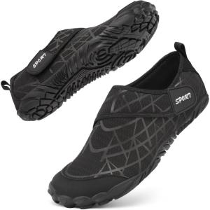 imageBarefoot Water Shoes Women Men Adult Hiking Swim Beach River Pool Hike Guarding Shoes Aqua Socks Protective Comfort Wide Toe Box Width Rock Climbing Vacation Outdoor 2025 NewBlack044