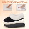imageATHMILE Fuzzy Fluffy Slippers for Women Memory Foam Knit Womens Slippers NonSlip Bedroom Indoor Outdoor House slippers Shoes for Woman Closed BackBlack