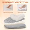imageATHMILE Fuzzy Fluffy Slippers for Women Memory Foam Knit Womens Slippers NonSlip Bedroom Indoor Outdoor House slippers Shoes for Woman Closed BackGrey