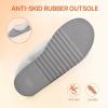 imageATHMILE Fuzzy Fluffy Slippers for Women Memory Foam Knit Womens Slippers NonSlip Bedroom Indoor Outdoor House slippers Shoes for Woman Closed BackGrey