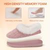 imageATHMILE Fuzzy Fluffy Slippers for Women Memory Foam Knit Womens Slippers NonSlip Bedroom Indoor Outdoor House slippers Shoes for Woman Closed BackPink