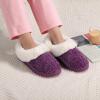 imageATHMILE Fuzzy Fluffy Slippers for Women Memory Foam Knit Womens Slippers NonSlip Bedroom Indoor Outdoor House slippers Shoes for Woman Closed BackPurple