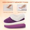 imageATHMILE Fuzzy Fluffy Slippers for Women Memory Foam Knit Womens Slippers NonSlip Bedroom Indoor Outdoor House slippers Shoes for Woman Closed BackPurple