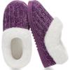 imageATHMILE Fuzzy Fluffy Slippers for Women Memory Foam Knit Womens Slippers NonSlip Bedroom Indoor Outdoor House slippers Shoes for Woman Closed BackPurple