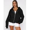 imageATHMILE Oversized Hoodies for Women Fall Sweatshirts Zip Up Hoodie Casual Jackets Y2k Fashion Outfits Winter Clothes 2025Black