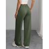 imageATHMILE Womens Sweatpants Wide Leg Barrel Pants Baggy Joggers Low Waist Fall Fashion Winter Clothing Pockets 2025Army Green