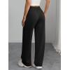 imageATHMILE Womens Sweatpants Wide Leg Barrel Pants Baggy Joggers Low Waist Fall Fashion Winter Clothing Pockets 2025Black