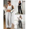imageATHMILE Womens Sweatpants Wide Leg Barrel Pants Baggy Joggers Low Waist Fall Fashion Winter Clothing Pockets 2025Coffee