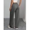 imageATHMILE Womens Sweatpants Wide Leg Barrel Pants Baggy Joggers Low Waist Fall Fashion Winter Clothing Pockets 2025Dark Grey