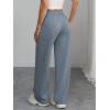 imageATHMILE Womens Sweatpants Wide Leg Barrel Pants Baggy Joggers Low Waist Fall Fashion Winter Clothing Pockets 2025Grey Blue