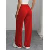 imageATHMILE Womens Sweatpants Wide Leg Barrel Pants Baggy Joggers Low Waist Fall Fashion Winter Clothing Pockets 2025Red
