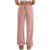 imageATHMILE Womens Sweatpants Wide Leg Barrel Pants Baggy Joggers Low Waist Fall Fashion Winter Clothing Pockets 2025Pink