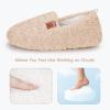 imageATHMILE Fuzzy Slippers for Women House Slippers Memory Foam Curly Loafer with Polar Fleece Lining Indoor Outdoor GreyBeige