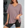 imageATHMILE Oversized Tshirts for Women Summer 2026 V Neck Casual Workout Plus Size Tops Spring Fashion Cute Basic Trendy OutfitsDark Pink