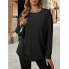 imageATHMILE Womens Oversized Long Sleeve T Shirts Basic Crewneck Tee Fall Tops Casual Workout Fashion Casual Y2K ClothesBlack