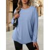 imageATHMILE Womens Oversized Long Sleeve T Shirts Basic Crewneck Tee Fall Tops Casual Workout Fashion Casual Y2K ClothesBlue