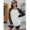 imageATHMILE Womens Oversized Long Sleeve T Shirts Basic Crewneck Tee Fall Tops Casual Workout Fashion Casual Y2K ClothesCwhite Black