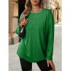 imageATHMILE Womens Oversized Long Sleeve T Shirts Basic Crewneck Tee Fall Tops Casual Workout Fashion Casual Y2K ClothesDeep Green
