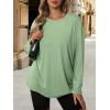 imageATHMILE Womens Oversized Long Sleeve T Shirts Basic Crewneck Tee Fall Tops Casual Workout Fashion Casual Y2K ClothesGreen