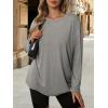 imageATHMILE Womens Oversized Long Sleeve T Shirts Basic Crewneck Tee Fall Tops Casual Workout Fashion Casual Y2K ClothesGrey