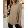 imageATHMILE Womens Oversized Long Sleeve T Shirts Basic Crewneck Tee Fall Tops Casual Workout Fashion Casual Y2K ClothesKhaki