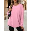 imageATHMILE Womens Oversized Long Sleeve T Shirts Basic Crewneck Tee Fall Tops Casual Workout Fashion Casual Y2K ClothesPink