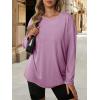 imageATHMILE Womens Oversized Long Sleeve T Shirts Basic Crewneck Tee Fall Tops Casual Workout Fashion Casual Y2K ClothesPurple