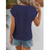 imageATHMILE Womens Short Sleeve Summer Tops Crewneck Textured Shirts Basic T Shirt Casual Work BlousesNavy