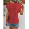 imageATHMILE Womens Short Sleeve Summer Tops Crewneck Textured Shirts Basic T Shirt Casual Work BlousesRed