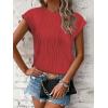 imageATHMILE Womens Short Sleeve Summer Tops Crewneck Textured Shirts Basic T Shirt Casual Work BlousesRed