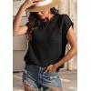 imageATHMILE Womens Spring Tops Summer Shirts Beach Vacation Crochet Cap Sleeve Knit Sweater Pullover Cute Fashion ClothesBlack
