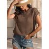 imageATHMILE Womens Spring Tops Summer Shirts Beach Vacation Crochet Cap Sleeve Knit Sweater Pullover Cute Fashion ClothesCoffee