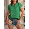 imageATHMILE Womens Spring Tops Summer Shirts Beach Vacation Crochet Cap Sleeve Knit Sweater Pullover Cute Fashion ClothesGreen