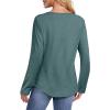 imageATHMILE Womens Tops Trendy Long Sleeve Shirts for Women Loose Fit Dressy Casual Blouses Pleated Tunic Tops for LeggingsBluegreen