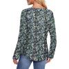 imageATHMILE Womens Tops Trendy Long Sleeve Shirts for Women Loose Fit Dressy Casual Blouses Pleated Tunic Tops for LeggingsFloral Blue