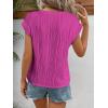 imageATHMILE Womens Short Sleeve Summer Tops Crewneck Textured Shirts Basic T Shirt Casual Work BlousesHot Pink